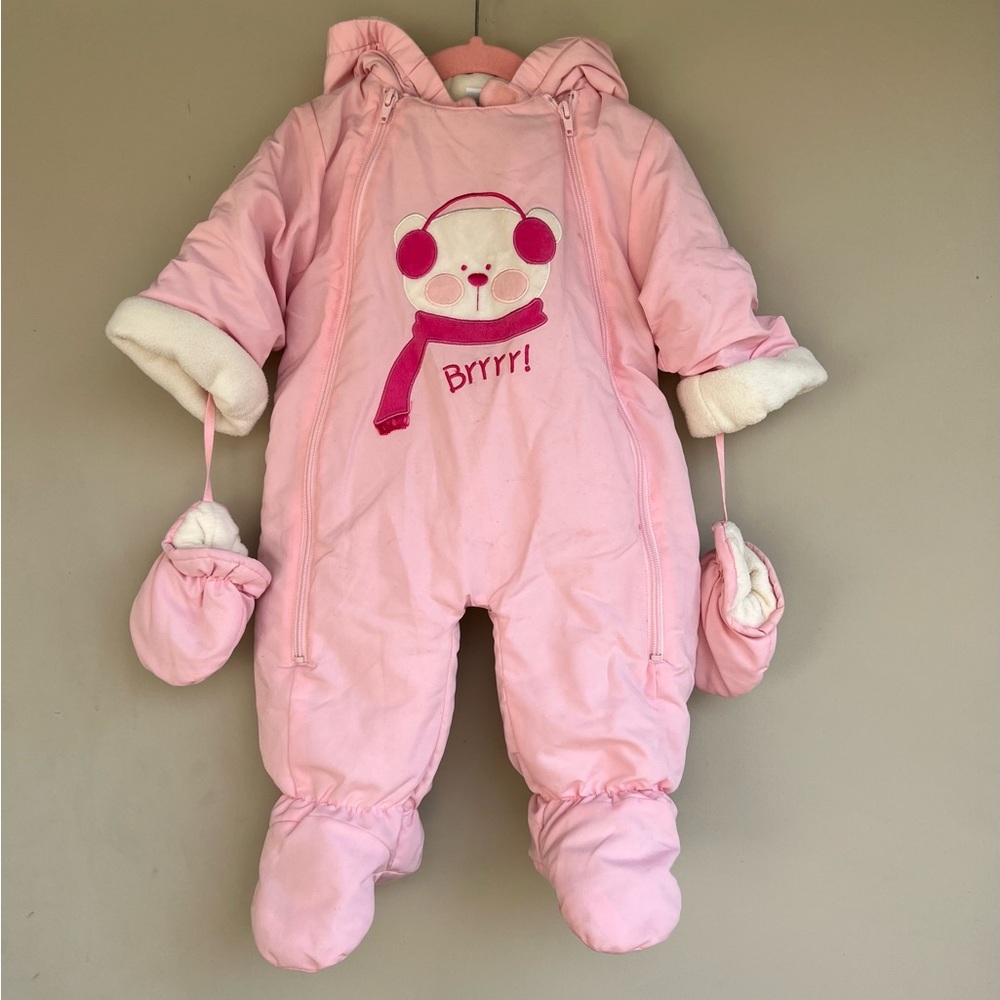 Baby Okie Dokie pink Snowsuit 6-9 months